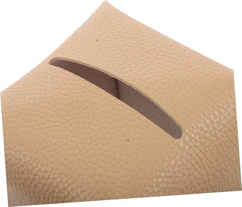 غطاء صندوق المناديل المربع من جلد البولي يوريثان سعة كبيرة لتزيين المنزل والمكتب والحمام - Image 3